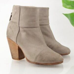 Rag & Bone Newbury Light Grey Leather Ankle Boots Size EU 39 $495
